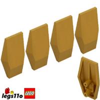 LEGO 28220 NEW Shell Armour Plate Panel Shield Warm Gold - Pack of 4