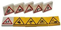 Lego 10x White Tile 2x2 Custom Printed Road Sign NEW!!! 3