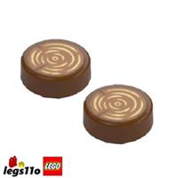 LEGO 98138 / 25406 - Pack of 2x - NEW Round 1x1 Tile with Wood Grain Tree Stump