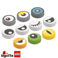 LEGO 98138 / 35381 - Pack of 1x 2x 4x 8x - NEW Eyes - Round 1x1 Tile - 8mm