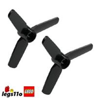 LEGO 77099 / 92842 Pack of 2x - Propeller 3 Blade 5 Diameter 4cm Black NEW