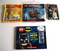 Lego Ninjago & Batman LOT Book, x4 Figures & Bags Polybags Minifig Mr Freeze Set