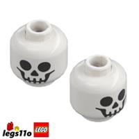 LEGO Minifigure Skeleton Skull Head NEW - Pack of 2x - 99574 / 10717 / 108200