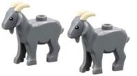 Lego 2x Dark Bluish Grey Goat (95341pb03) NEW!!!