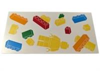 Lego 1x White Tile 8x16 printed Minifigure & Bricks Pattern (90498pb47) NEW!