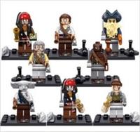 Custom Lego Jack Sparrow Pirates of the Caribbean Hero 8 X Mini figures Toy