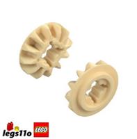 LEGO 6589 - Pack of 2x - NEW Technic Bevel Gear Half with 12 Teeth - Tan