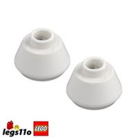 LEGO 33492 - Pack of 2x - NEW Cone 1 1/2 x 1 1/2 x 2/3 Truncated - White