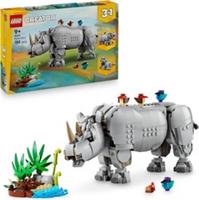 LEGO Creator 3in1 Wild Animals: Majestic Rhino with Birds Toy - Animal Figure T