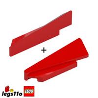 LEGO 3388 + 3389 - NEW Left + Right Spoiler Wedge 1x5 (1x4 base) Red