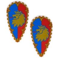 Lego 2x Oval Shield Gold Border & Lion Head (2586pb012) NEW!!!