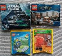 Lego City Harry Potter Star Wars Minecraft Minifigures Poly Bags Sets x4 - New