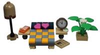 Lego Bedroom Set. Bed, clock, lamp, plant accessories NEW!!!