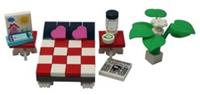 Lego Bedroom Set. Bed, Phone lamp, plant accessories NEW!!!