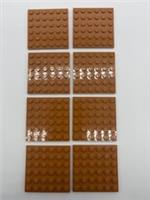 LEGO - Part 3958 x 8 Plates 6x6 NEW Medium Nougat