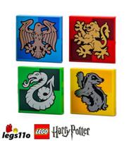 LEGO Harry Potter - 4x Hogwarts House Banner Symbol 2x2 Tiles 1.6cm NEW 3068