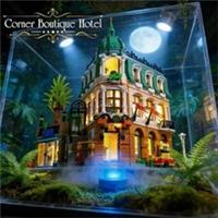 City Street Corner Hotel Architecture Building Blocks Model Set Creative Toy Gif