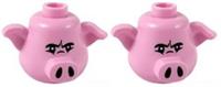 LEGO 2x Pig Head Headgear 67887pb01 NEW!!!!!
