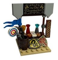 Castle, Knights Market Stall with Accessories made using genuine new Lego