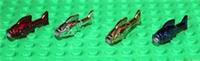 Lego 4x Mixed Colour Chrome Fish (64648) NEW!!!