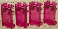 Lego 4x Transparent Dark Pink Panel 1x2x3 (87544) NEW!!!