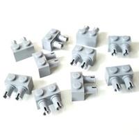 LEGO 10x Brick Modified 1x2 with 2 Pins Light Bluish Grey - Part no. 30526