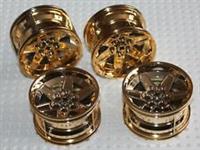 Lego 4x Technic Gold Chrome Wheel 56mm D x 34mm (15038) New!!!