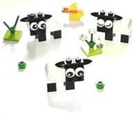 LEGO Sheep Herd of 3 with Grass & Bird MOC - Farm Animals