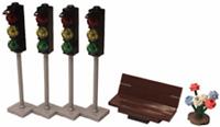 Lego Traffic Lights Signals with Bench & Flowers NEW!!!