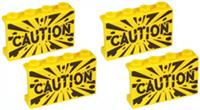 Lego 4x Yellow Panel 1x4x2 (14718pb049) NEW!!!