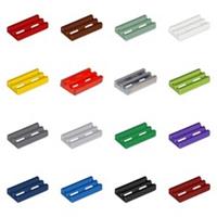 LEGO 10x Tile Modified 1x2 Grille Black - Part no 2412b - Choose Colour