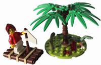 Lego Minifigure Girl with Raft & Palm Tree on Island NEW!!!