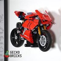 Gecko Bricks Wall Mount for LEGO Technic Ducati Panigale V4 R 42107