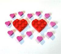 LEGO Heart Plates & Tiles In Red & Pink - Plates Love