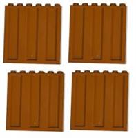 Lego 4x Dark Orange Corrugated Wall Panel Sections 1x6x5 (23405)NEW!!!