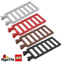 LEGO 5630 / 6020 - Pack of 1x 2x 4x - NEW Fence / Ladder Bar 7x3 with Clips