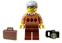 LEGO Grandad (60134) Minifigure with Case and Camera NEW