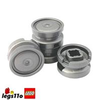 LEGO 4x Hub Cap Wheel Rim 11mm x 6mm NEW 93594 Flat Silver