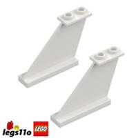 LEGO 2340 - Pack of 2x - NEW Tail Fin Rudder 1x3x4 - White