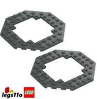 LEGO 6063 / 29159 - Pack of 2x - NEW Plate 10x10 Octagonal with Open Centre