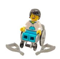 LEGO Disabled Wheelchair Boy Man with Wheelchair and Crutches NEW