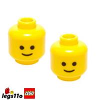 LEGO Minifigure Head NEW - Pack of 2x - with Classic Face Smile Grin 9336 3626c