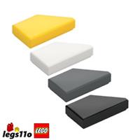 LEGO 5091 - Pack of 1x 2x 4x - NEW Tile 1x2 with Angle Wedge Cut Corner LEFT