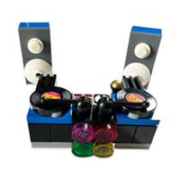 LEGO DJ Booth with Vinyl & Microphone - with/ without Speakers MOC