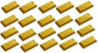 Lego 20x Pearl Gold Ingot, Gold Bar (99563) NEW!!!