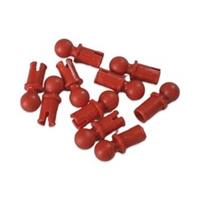 LEGO 10x TECHNIC PIN with Friction Ridges & Towball in RED - 6628a / 66906