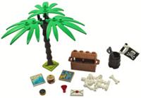 Lego Bright Green Palm Tree with Pirates accessories NEW!!