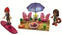 Lego 2x Friends Minifigures & Beach Accessories NEW!!!