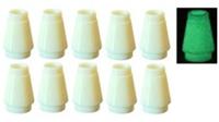 Lego 10x White Cone 1x1 Glow in Dark (4589b) NEW!