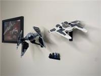Wall mount for LEGO Star Wars 75348 Mandalorian Fang Fighter & Tie Interceraptor